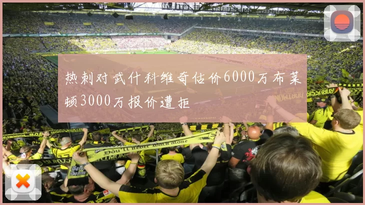 热刺对武什科维奇估价6000万布莱顿3000万报价遭拒